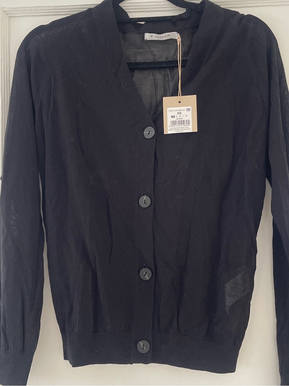 Lenox Black Lightweight Sheer Button-Front Women's Blazer Cardigan